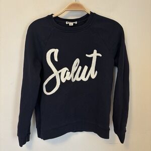 Whistles Women's Sweatshirt Salut XS Navy Preppy 100% Cotton